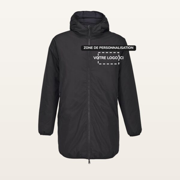 Doudoune Reverse avec zone de personnalisation pour votre logo, impression DTF ou broderie - JOVA France Castres Tarn Occitanie