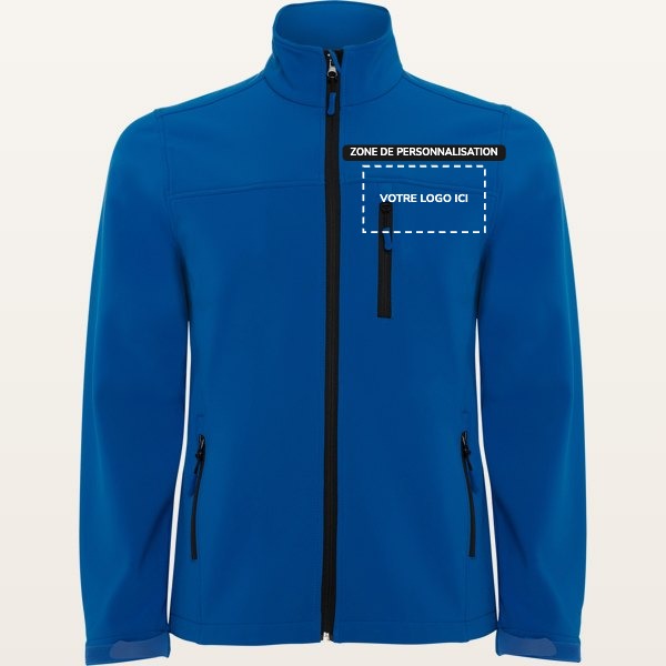 Veste Softshell Antartida avec zone de personnalisation pour votre logo, impression DTF ou broderie - JOVA France Castres Tarn Occitanie